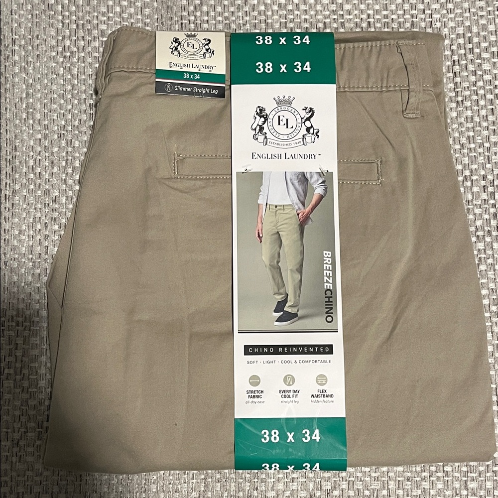 NWT Men’s English Laundry Chino Reinvented Breezechino, size 38x34